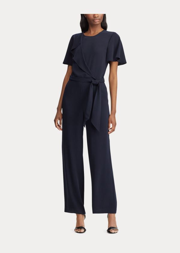 Women's Ralph Lauren Ruffled Crepe Jumpsuits | 127430MVI